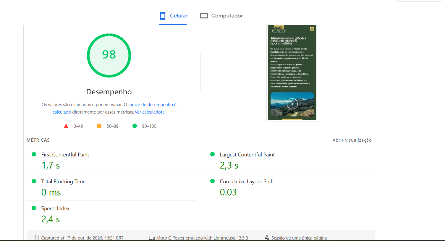 Desenvolvimento web de alta performance pela Primize Marketing Digital