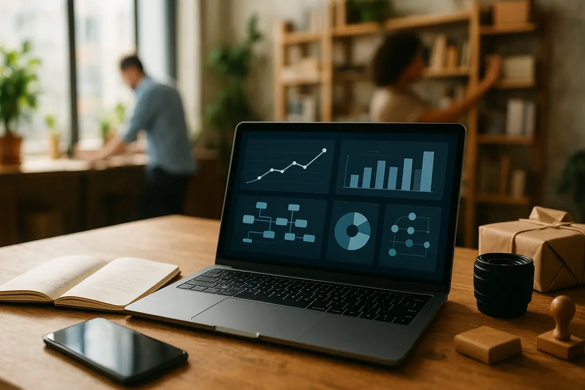 Representação de um dashboard de SEO mostrando o aumento do tráfego orgânico. - Aplicação Prática