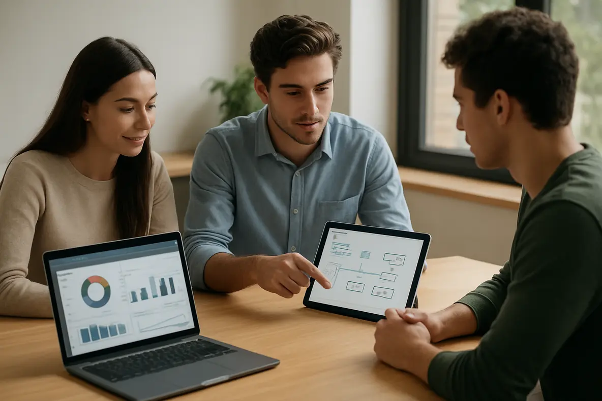 Pequena empresa usando programa de indicação digital automatizado para aumentar vendas online
