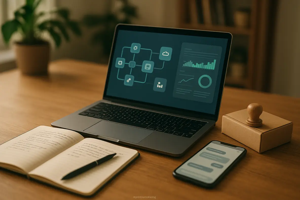 Jovens empreendedores utilizam tecnologias de automação e inteligência artificial para otimizar e expandir seus negócios, ilustrando como escalar serviços digitais jovens empreendedores.