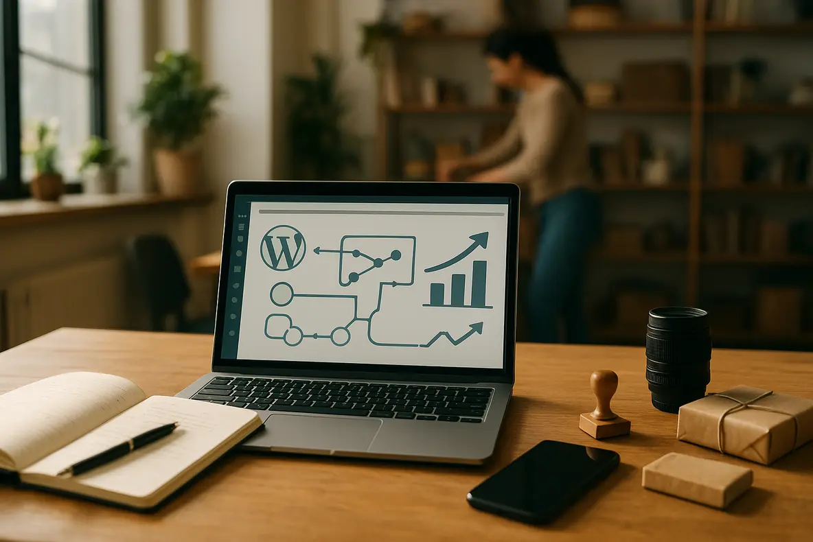 Visual representation of optimizing WordPress redirections for better SEO performance. - Aplicação Prática